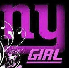 the ny girl logo is shown in purple and black with white swirls on it