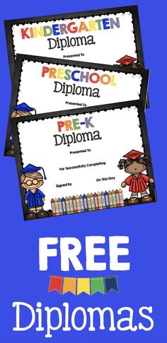 the free diploma certificate for children to use in their school's graduation day activities