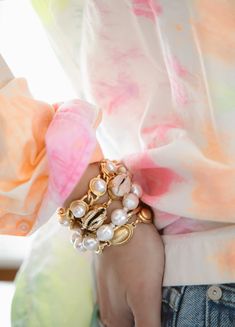 All Summer Long Bracelet – Brinker + Eliza Cowrie Shells, Cowrie Shell, Women Trends, Charm Earrings, Trending Accessories, Antique Gold, Prong Setting, Anklets, Everyday Essentials Products