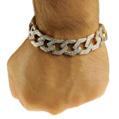 Check out this stunning cuban link with glitter hip hop bracelet for men. This gorgeous bracelet measures 8.5" inch long from end to end and is 15 mm wide, weighs 40 grams, stylish box clasp. Luxurious bracelet features dazzling glittering links that shine bright. High quality piece is made of a base metal with a beautiful gold tone finish. Enjoy 100% FREE SHIPPING in the USA. Customer Reviews $REVIEWS var sa_review_count = 20; var sa_date_format = 'F j, Y'; function saLoadScript(src) { var js = Iced Out Cuban Link Bracelets For Party, Iced Out Cuban Link Bracelet For Party, Iced Out Cuban Link Party Bracelet, Bling Cuban Link Bracelet Gift, Cuban Link Bling Bracelets For Party, Party Cuban Link Bling Bracelets, Glitter Bracelet, Luxurious Bracelet, Box Clasp