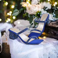 Step out in luxury and style with our handmade embroidered heels. Handcrafted and designed to fit you perfectly. Experience the beauty and comfort of customized footwear with every step 💃 Heel : 2 inches Embellished Heels For Wedding Guest, Blue Sandals For Prom In Summer, Blue Sandals For Summer Prom, Embellished Open Toe Heels For Wedding, Blue Open Heel Wedding Shoes For Evening, Blue Open Toe Block Heels For Formal Occasions, Blue Block Heels For Summer Evenings, Blue High Heel Block Heels For Party, Blue Summer Heels For Prom