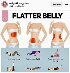 a woman's stomach is shown with the words flatter belly in different positions