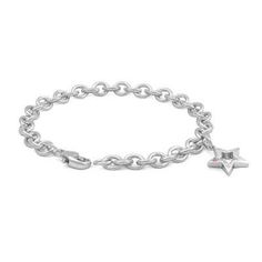 Crafted of sterling silver. This heavy rolo link bracelet dangles a star charm which accented with a genuine pink sapphire. The bracelet is 6 3/4 inches and can be hooked up smaller. Definitely a special jewelry gift for children and teens. #girl's charm bracelet #rolo chain charm bracelet #teenager charm bracelet #kids charm bracelet #star charm bracelet #pink sapphire charm bracelet Star Charm Bracelet, Charm Bracelets For Girls, Bracelet Star, Bracelet For Girls, Butterfly Charm Bracelet, Silver Charm Bracelet, Special Jewelry, 925 Sterling Silver Chain, Rolo Chain