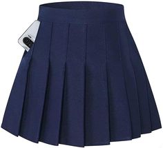 PRICES MAY VARY. Material: 95% Polyester 5% Spandex Soft and drape well fabric makes beautiful hems and pleated details Side hidden zipper with back elastic closure Safety Shorts Attached Pleated design lovely A-line skirt for all girls Safety Shorts, Skirt School, Womens Pleated Skirt, Tennis Skirts, Girls High, Pleated Shorts, Casual Skirts, Pleated Mini Skirt, Knee Length Skirt