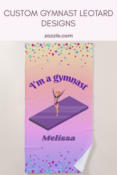 a banner with the words custom gymnastics leotard designs on it