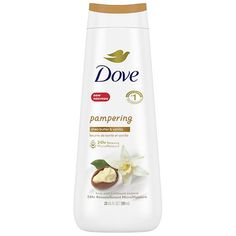 Looking for a gentle skin cleanser that pampers your skin and senses? From the #1 dermatologist recommended body wash brand, Dove Pampering Shea Butter & Vanilla Body Wash nourishes your skin and senses with shea butter and warm vanilla while leaving skin soft and smooth. This Shea Butter and vanilla scented body wash for dry skin is sulfate-free and paraben-free with a mild, pH-balanced formula, making it a great body wash for dry skin unlike an ordinary bath soap or cleanser. This body wash is Dove Pampering, Shea Butter And Vanilla, Body Wash For Dry Skin, Sulfate Free Body Wash, Liquid Body Wash, Pamper Skin, Dove Soap, Vanilla Body Wash, Dove Body Wash