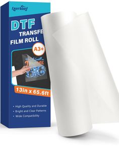 a roll of white film next to a box with it's packaging on the side