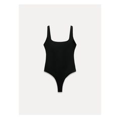 Fitted polyamide bodysuit with squared neckline and straps. Chic Square Neck Bodysuit For Spring, Chic Fitted Bodysuit With Square Neck, Sleek Summer Workwear Bodysuit, Sleek Summer Bodysuit For Workwear, Casual Black Bodysuit With Square Neck, Chic Seamless Square Neck Swimwear, Chic Black Swimwear With Square Neck, Chic Black Square Neck Swimwear, Solid Color Square Neck Swimwear For Spring