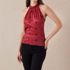 SPECIFICATIONS Style: Casual Sleeve Style: Regular Season: Summer Pattern Type: Polka Dot Material: Polyester Item Type: Tops Gender: WOMEN Fabric Type: Broadcloth Clothing Length: Regular Product Description: Size:S M L XL 2XL Material: Polyester Pattern: Dot Length without shoulder strap (S) Length is 51 cm, Bust is 80cm, (M) Length is 52 cm, Bust is 84cm, (L) Length is 53 cm, Bust is 88cm, (XL) Length is 54 cm, Bust is 92cm, (2XL) Length is 55 cm, Bust is 96cm, Specifics: 1cm=0.393inch, 1inch Survival Clothing, Womens Camisoles, Summer Pattern, Womens Cami, Sport Tank Tops, Vest Shirt, Summer Patterns, Summer Tank Tops, Women Sleeve