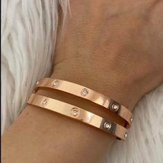 Rose Gold Bonded Bangle Set Comes With 2 Brand New In A Gift Bag Same Day Shipping Rose Gold Jubilee Bangle Bracelet, Sparkling Rose Gold Bangle, Rose Gold Tarnish-resistant Bangle, Adjustable Tarnish-resistant Rose Gold Bangle, Rose Gold Metal Bangle, Tarnish Resistant, Gold Bangle Set, Rose Gold Bangle, Gold Bond, Bangle Set