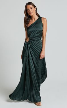 Make a statement at your next formal event with our Kitsune Midi Dress in Emerald Green. This one-shoulder cut out dress is the perfect choice for anyone looking to stand out from the crowd. The stunning emerald green color adds a touch of elegance, while the midi length strikes the perfect balance between sophistication and fun. Made from high-quality acrylic fabric, this dress not only looks great but feels comfortable too. Whether you're attending a party or wedding as a guest, this formal dress will ensure all eyes are on you. Step into any room with confidence and embrace your unique style in our Kitsune Midi Dress - because you deserve to look and feel amazing.Product Details:One shoulder formal dressMidi lengthAcrylic materialMaterial and CareAcrylicLow / No stretch Green Asymmetrical Neckline Party Evening Dress, Green Asymmetrical Neckline Party Dress, Green Evening Dress With Asymmetrical Neckline For Party, Green Asymmetrical Party Maxi Dress, Green Asymmetrical Dress For Gala, Elegant Green One-shoulder Dress For Formal Occasions, One-shoulder Green Evening Dress, Green One Shoulder Dress With Asymmetrical Neckline For Evening, One-shoulder Green Evening Dress For Night Out