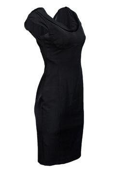 Need we say more? Grab this elegant Little Black Dress before someone else does! Everyone in needs a black dress, right? This one could be yours. Easily pairs with your favorite black heel for a timeless ensemble. Size 4 57% Viscose, 41% Modal, 2% Elastane Bodycon silhouette Cowl neck neckline Moulded bust Zippered back Waist 26" Bust 28" Total length 39" Sleek Solid Color Cocktail Dress, Sleek Solid Mini Dress For Formal Occasions, Sleek Form-fitting Formal Dress, Evening Lined Dresses, Sleek Formal Mini Dress, Sleek Fitted Formal Dress, Fitted Dress With Flattering Silhouette For Formal Occasions, Fitted Dress With Flattering Silhouette For Formal Events, Formal Fitted Dress With Flattering Silhouette