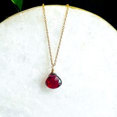 Stunning Red Garnet Teardrop Necklace. This Necklace Features A Beautiful Red Garnet Pendant In A Gold Filled Cable Chain. This Necklace Makes The Perfect Gift For Anyone! This Necklace Is Handmade By Me! Red Gemstone Drop Necklace For Gift, Red Drop Necklace For Gift, Elegant Red Drop Necklace For Gift, Ruby Teardrop Pendant Necklace As Gift, Red Teardrop Gemstone Drop Necklace, Red Teardrop Gemstone Necklace, Ruby Drop Necklace For Gift, Faceted Teardrop Red Jewelry, Red Drop Jewelry For Gift