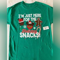 Nwt Non-Smoking Home Disney Green T-shirt With Crew Neck, Green Disney Crew Neck T-shirt, Disney Green T-shirt With Graphic Print, Green Disney Graphic Print T-shirt, Disney Graphic Print T-shirt For Holiday, Disney Christmas T-shirt For Fan Events, Holiday Disney Crew Neck T-shirt, Disney Holiday Crew Neck T-shirt, Disney Crew Neck T-shirt For Holiday