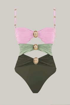 Turn heads at the beach with our Colorblock Cut-Out One-Piece Swimsuit. This sexy, plain-patterned swimsuit features eye-catching cut-out details and a flattering bikini bottom type. Designed with a wireless bra for comfort, it has spaghetti straps and a sleeveless cut for a sleek, modern look. Made from high-stretch knitted fabric, this short-length swimsuit ensures a perfect fit and ease of movement. Perfect for making a bold statement by the pool or on the sand. Composition: 80% Polyamide, 20 Pink Two Piece Swimsuit, Patterned Swimsuit, Pink Two Piece, Swimsuit Pattern, Cut Out One Piece, Cute Prom Dresses, Bathing Suit Covers, Two Piece Swimsuit, Swim Suits