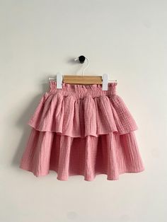 Adorable cotton muslin skirt for girls. Made from soft, lightweight, and breathable cotton muslin, this skirt is designed with comfort in mind--perfect for everyday wear. Its gentle fabric makes it ideal for toddlers who love to twirl, spin, and play freely. This skirt pairs beautifully with shirts, blouses, sweatshirts, and more. Whether for casual outings or special occasions, this skirt is sure to become a favorite for your stylish toddler girl! DETAILS: * Made of 100% OEKO-TEX certified doub Muslin Skirt, Stylish Toddler Girl, Double Gaze, Cotton Muslin, Gathered Skirt, Muslin Cotton, Shirts Blouses, Our Girl