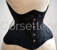 Real Double Row Steel Boned Underbust Corset of Short Design - Etsy Bosnia and Herzegovina Gothic Wedding Corset Belt With Corset Back, Wedding Black Fitted Corset Belt, Steampunk Fitted Corset For Wedding, Steampunk Fitted Wedding Corset, Steampunk Wedding Fitted Corset, Elegant Black Corset Belt For Costume, Gothic Underbust Corset Belt For Wedding, Elegant Black Corset Belt With Boned Bodice, Black Corset With Corset Back For Costume