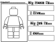 the lego movie character worksheet with instructions to make it look like an adult