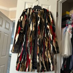 Genuine Zara Multicolor Faux Fur Coat Jacket Never Worn. Big Girl Fashion, Denim Skirt Women, Chic Leather, Fancy Pants, Skirt Women, Zara Jackets, Marc Fisher, Big Girl, Faux Fur Coat