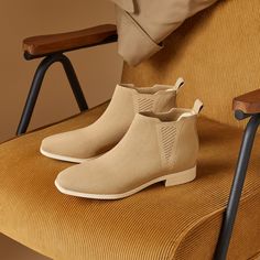 Slip-On Square-Toe Ankle Chelsea Boots (Ryan Slip-On), Nude Peach, EU39.5 | VIVAIA White Dress Skirt, Griffon Dog, Ankle Chelsea Boots, Border Box, Font Face, Women Shirts Blouse, Effortless Chic, Medical Professionals, Water Repellent