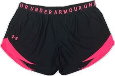 Pink Under Armour Workout Bottoms, Under Armour Pink Workout Bottoms, Pink Under Armour Athletic Shorts For Workout, Under Armour Pink Athletic Shorts For Workout, Under Armour Pink Sports Shorts, Under Armour Pink Athletic Shorts With Built-in Shorts, Black Spandex Shorts, Under Armour Running, Running Shorts Women