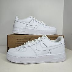 Nike Air Force 1 Le Size 5.5 Y / Size 7 Women White/White Sku: Fv5951-111 100% Authentic Brand New Without Box Any Questions? Make Sure To Ask Price Firm (Disclaimer) *These Are A Grade School Size 5.5y But Will Fit A Woman Size 7 Per Nike Sizing Charts* Nike Air Force 1 White With Cushioned Footbed, White Nike Air Force 1 With Round Toe, White Leather Nike Air Force 1 With Round Toe, Casual White Nike Air Force 1 With Round Toe, Grade School, Nike Air Force 1, White White, White Nikes, Woman Colour