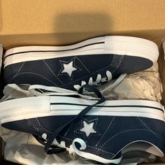 Converse One Star Pro Skate Sneakers. Never Been Worn Still In The Box, Perfect Condition. Converse Blue Low-top Skate Shoes, Blue Converse Low-top Skate Shoes, Sporty Blue Converse Skate Shoes, Converse One Star Outfit, Converse Chuck Taylor 2, Converse One Star Pro, Red Chucks, Black Chuck Taylors, Black Chucks