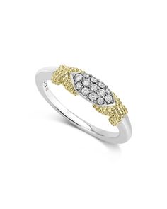 Lagos Sterling Silver & 18K Yellow Gold Caviar Lux Diamond Ring Luxe Jewelry, Jewelry Rings Diamond, Diamond Gold, Ring Jewelry, Ring Silver, Sterling Silver Rings, Diamond Ring, Silver Jewelry, Gemstone Rings