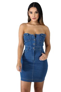 Material: DenimSize: S,M,L,XLColor:BlueSleeves:SleevelessPattern Type: Bodycon.Length: ShortOccasion: Summer, Daily, Casual, StreetPackage Contents: 1* Dress, without Accessories. Denim Tube Dress, Early Fall Outfits, European Dress, Hip Clothes, Online Clothing Boutiques, Tube Dress, Fall Fashion Outfits, Casual Fall Outfits, American Women