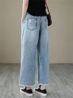 Description Product ID: BT2041215 Material: Denim,Polyester Pattern: Embroidery Season: Spring, Summer,Fall Style: Casual, Simple, Fashion Occasion: Daily, Vacation, Street, Outdoor Activities,Dating Package included: 1 * Jeans Size Chart (Asian Size): Please allow 1-3 cm measured error. Tag Size Length Waist Hip cm | inch cm | inch cm | inch M 86cm | 33.8'' 62-82cm | 24.4''-32.2'' 106cm | 41.7'' L 86.5cm | 34.0'' 66-86cm | 25.9''-33.8'' 112cm | 44.0'' XL 87cm | 34.2'' 70-90cm | 27.5''-35.4'' 118cm | 46.4'' Fall Style Casual, Pants Embroidery, Casual Wide Leg Pants, Pattern Embroidery, Simple Fashion, Jeans Size Chart, Fall Style, Summer Fall, Autumn Summer