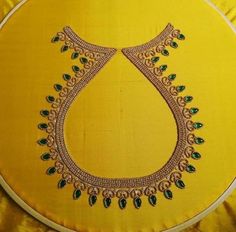 Stone Work Blouse Designs, Yellow Blouse Designs, Stone Work Blouse, Invest In Stocks, Work Blouse Designs, Maggam Work Blouse, Aari Designs, Maggam Works, Simple Embroidery Designs