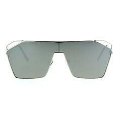 Chic women's disco futuristic large shield fashion sunglasses. (ss4576rv) Size: one size.  Color: Silver.  Gender: female.  Age Group: adult. Sunglasses Silver, Silver Mirror, Silver Mirrors, Chic Woman, Aviator Sunglasses, Fashion Sunglasses, Cloth Bags, Sunglasses Accessories, Gender Female