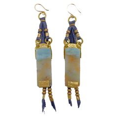 padma earrings Leather Inspiration, Blue Jewelry, Leather Cuffs, Leather Accessories, Bead Charms, Jewelry Accessories