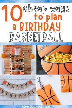 basketball themed birthday party with orange and white decorations