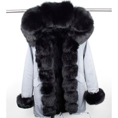 GENUINE FUR PARKA "STREET STYLER" – Pisani Maura Long Hooded Jacket, Fox Collar, Fox Coat, Green Fur, Women Crafts, Parka Women, Long Parka, Fur Parka, Collar Coat