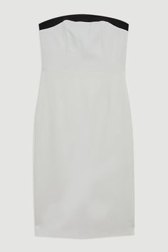 The Founder Compact Stretch Viscose Tailored Contrast Detailed Bandeau Midi Dress Hen Do Outfits, Bride Jumpsuit, Petite Wedding Guest Dresses, Plus Size Workwear, Business Casual Summer, Petite Business Casual, Summer Wedding Guests, Tall Dresses, Graduation Outfit