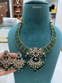 Hey, Welcome to our shop! Sabyasachi Nita Ambani Wedding Inspired Trendy Latest Royal Gold Plated Emerald heavy look Bridal Heavy Bridal Polki Kundan Choker Necklace set with earrings ,punjabi wedding,pakistani nikaah jewellery, bridal set Indian Wedding Bollywood Bridal Style Fine Quality / Engagement Jewelry / Statement Jewelry Set/ Dangler Earring For Women And Girl/ Best For Anniversary / Birthday / Valentine's Day.  < 1 DAY ITEM SHIPMENT | 7-8 Days Delivery TIME> About our Jewellery - Classic, Brilliant & Elegant. We deal in all type of Premium Indian Bollywood Jewellery. * AD Jewelry set * Kundan Necklace * Polki Jewellery * Uncut Jewellery * AD Ring * AD Bangles * AD Pendant Set * Pachi Kundan & many more.. * All our products are made with high-quality stones, the intricate texture Wedding Green Meenakari Anarkali Set, Green Meenakari Anarkali Set For Wedding, Green Wedding Anarkali Set With Meenakari, Green Meenakari Sharara For Wedding, Intricate Design Dupatta For Eid Reception, Intricate Design Dupatta For Reception And Eid, Elegant Sharara With Meenakari For Reception, Intricate Design Lehenga For Reception And Eid, Lehenga With Intricate Design For Reception And Eid