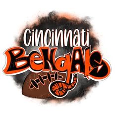 an orange and black logo with the words cincinnati belgais on it