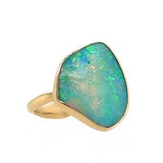 Showstopper. This absolutley stunning Australian Opal is set in 14k yellow gold on Emily's freeform Nestle and in solid gold. It is an incredible piece that will elevate any special occasion oufit! Approximate stone size: 20mm x 17mm Approx ct weight: 4.62cts Mohs Hardness: 5.5-6 This one of a kind piece is handmade in Emily's Hudson Valley studio and currently in stock. If you have questions about sizing, shipping or custom orders please reach out to us! This ring is in stock and currently a si Fine Jewelry Yellow Gold Opal Ring With Polished Finish, Yellow Gold Opal Ring With Polished Finish, Luxury 14k Gold Jewelry With Large Stone, Yellow Gold Opal Ring With Polished Finish For Wedding, Formal 14k Gold Opal Ring With Polished Finish, Formal 14k Gold Polished Opal Ring, 14k Yellow Gold Jewelry With Large Stone, 14k Gold Jewelry With Large Stone Ring, Elegant 14k Gold Pear-shaped Opal Ring