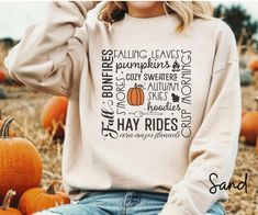 Show your love for fall season with a few of your favorite things with this beautiful shirt or sweatshirt. A great gift for yourself or your favorite person! SHIRTS- This classic unisex jersey short sleeve tee fits like a well-loved favorite.  - Made with Airlume combed and ring-spun cotton and polyester, a lightweight fabric (4.2 oz/yd² (142 g/m that is easy to layer, and breathable.  - Bella+Canvas manufactures all its products in the US and internationally in humane, no-sweat-shop, sustainabl Trendy Pre-shrunk Fall Sweatshirt, Fall Letter Print Sweatshirt Gift, Fall Letter Print Sweatshirt For Gift, Fall Letter Print Sweatshirt As A Gift, Cozy Fall Sweatshirt Gift, Cozy Sweatshirt For Fall Gift, Cozy Sweatshirt For Fall, Letter Print T-shirt As Fall Gift, Fall Bonfire