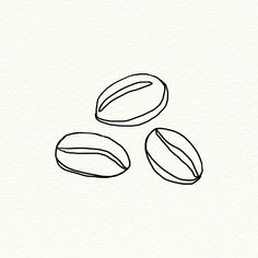 three pistachios on a white background with black lines in the shape of four pistachios