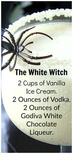 White Chocolate Liqueur, The White Witch, Halloween Drinks Alcohol, Chocolate Liqueur, Boozy Drinks, Halloween Cocktails