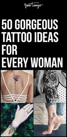 the cover of 50 gorgeous tattoo ideas for every woman