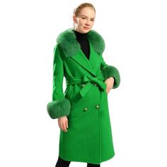 Wool Coat Fox Fur Collar | Variety of Colors Floral Print Bedding, Egyptian Cotton Bedding, Big Collar, Wool Coat Women, Perfect Coat, Cotton Bedding Sets, Warm Coat, Fur Collar, Fox Fur