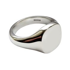 925 Sterling Silver Men's Chunky Cushion  Signet Ring. Bespoke, Hand Finished to order from a Stamping. Fully U.K. Hallmarked.  Head Size: 14x13mm Stamping Weight: 15.1g ( varies with finger size ) Depth: 2.9mm Modern Oval Jewelry With Polished Edges, Classic Polished Signet Ring, Modern Silver Oval Link Ring, Modern Engraved Oval Ring With Polished Finish, Modern Oval Engraved Ring With Polished Finish, Classic Oval Dome Ring With Polished Finish, Modern Hallmarked Signet Ring For Everyday, Everyday Polished Signet Ring, Modern Hallmarked Round Signet Ring