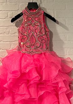 Sugar Kayne C326 is the perfect pageant dress for young girls and preteens Ruffled Long Skirt, Girls Pageant Dresses, Pageant Dress, Designer Gowns, High Neckline, Ruffle Dress, Long Skirt, Evening Gowns, Ball Gowns