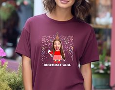 Custom Face Birthday Shirts, Custom Photo Shirt, Birthday Trip, Birthday Party, Matching ShirtS, Birthday Party Ideas, Funny Birthday How to Order T-shirt  1-        Please, check and review all photos 2-        Please choose your t-shirt style and size 3-        Please choose your t-shirt color 4-        Click add to cart. 5-        Please click the ""Proceed to Check Out"" button. Important Notice 1- We have multi brand shirts. Your order may contain different brand of t-shirts. If you want specific brand please let us know at the order stage. 2- Measurements shown on the chart may vary by +/- 10%. Product and Washing  We are doing DTF. Shirts Solid Colors are %100 cotton. Heathers are %52 cotton %48 polyester. Sweatshirts %50 cotton %50 polyester. Wash the  inside of the T-shirt in cold Dtf Shirts, Custom Face Shirt, Birthday Trip, Brand Shirts, Branded Shirts, Birthday Party Ideas, Birthday Humor, Matching Shirts, Custom Photo