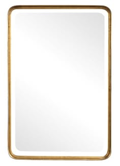 a gold framed mirror on a white background