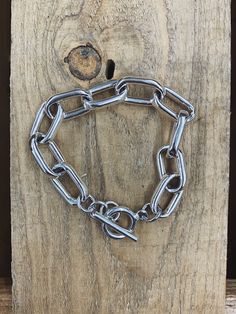 Large Paperclip Chain Link Bracelet Sterling Silver Toggle Closure Heavy Weight 8" Long Chain Reaction, Bracelet Sterling Silver, Chain Link Bracelet, Paper Clip, Heavy Weight, Link Bracelets, Sterling Silver Bracelets, Chain Link, Silver Bracelet