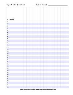 a printable sign up sheet for the teacher's book, which is filled with numbers